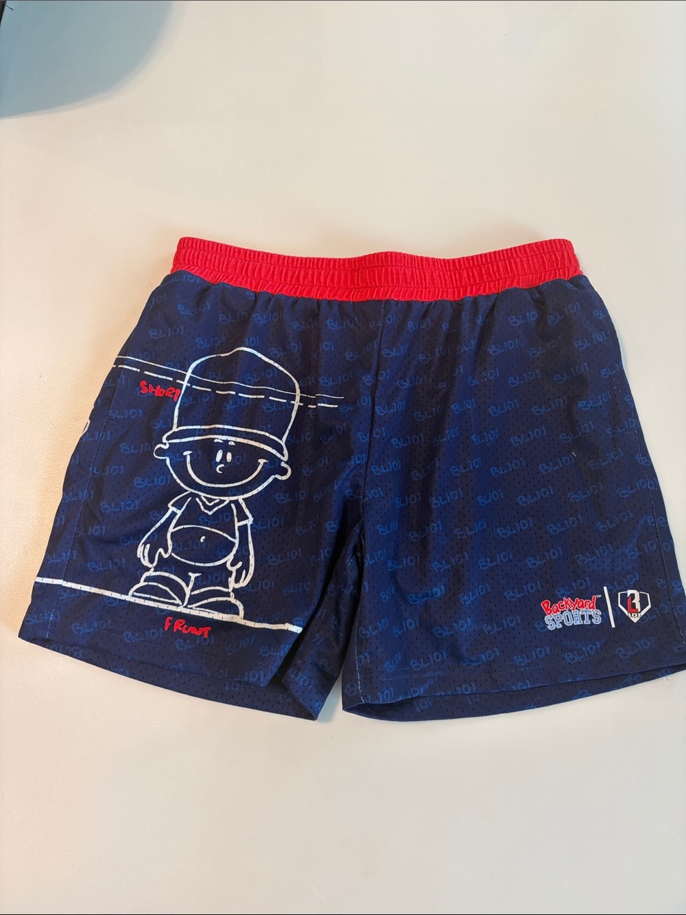 YXL BL101 Backyard Baseball Mesh Shorts Youth Boys XL Baseball Lifestyle 101